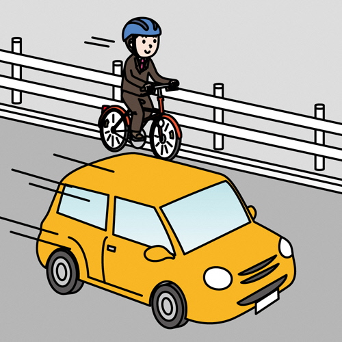 車道の左側を通行する自転車