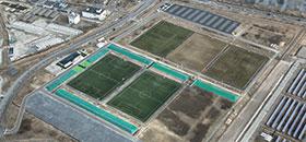 相馬光陽サッカー場の上空からの写真