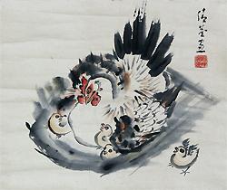佐藤玄々作 巣鶏の写真