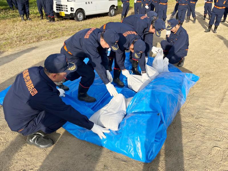 改良積み土のう工法の実技講習