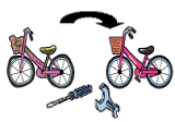自転車修理のイラスト