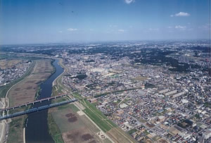 流山市の航空写真