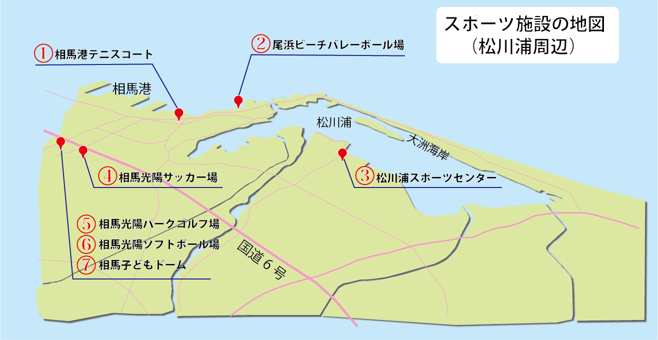 スポーツ施設の地図