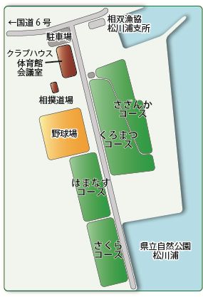 松川浦スポーツセンターの地図のイラスト